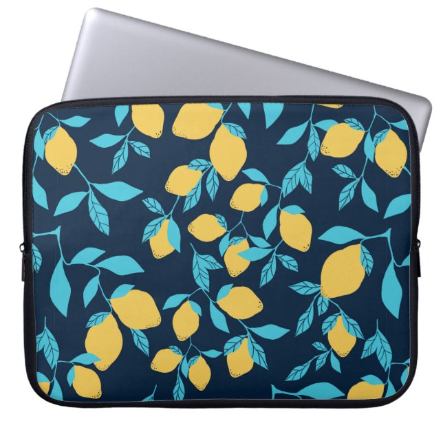 Capa Para Notebook Padrão simples de citros. limões maduros e folhas  (Frente)