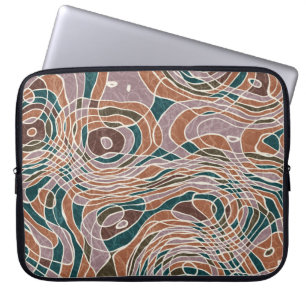 Capa Para Notebook Padrão Topográfico Geográfico de Linha abstrato