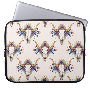 Capa Para Notebook padrão tribal vintage sem descontinuidades com crâ