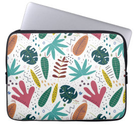Capa Para Notebook padrão tropical com folhas coloridas