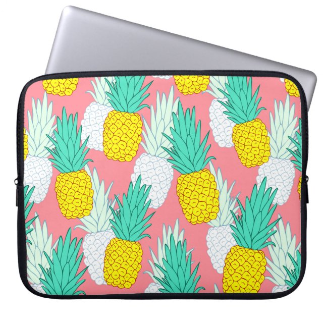 Capa Para Notebook Padrão tropical sem costura com abacaxi exótico.  (Frente)