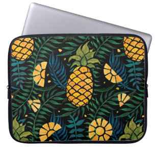 Capa Para Notebook Padrão tropical sem costura com ananás e palma