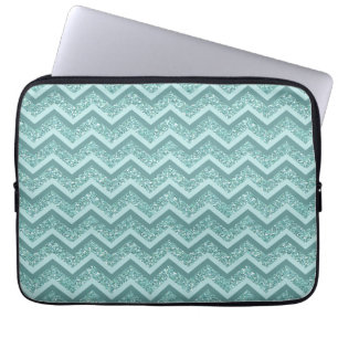 Capa Para Notebook Padrão Turquesa Glitter ZigZag