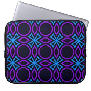 Capa Para Notebook Padrão uniforme azul e preto com geomet simples