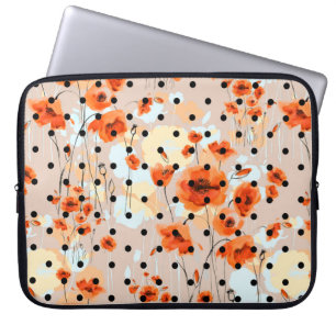 Capa Para Notebook padrão uniforme de abstrato floral com poppie de