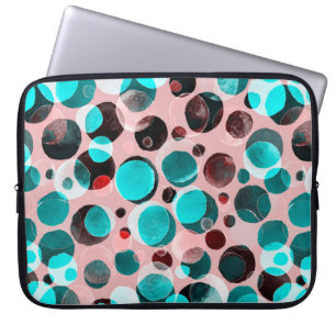 Capa Para Notebook Padrão uniforme de aquarela com bolinhas