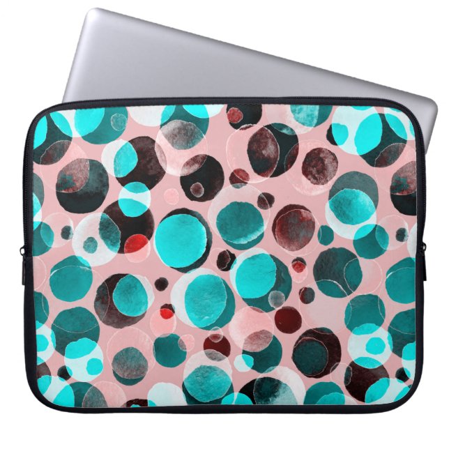 Capa Para Notebook Padrão uniforme de aquarela com bolinhas (Frente)