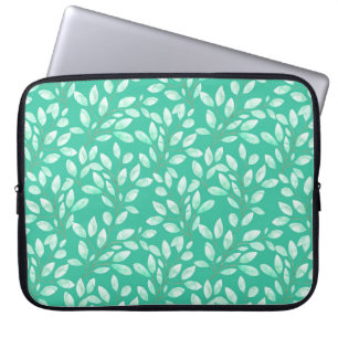 Capa Para Notebook Padrão uniforme de aquarela com folhas verdes mac