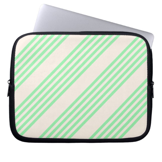 Capa Para Notebook Padrão verde e bege de cinco faixas (Frente)