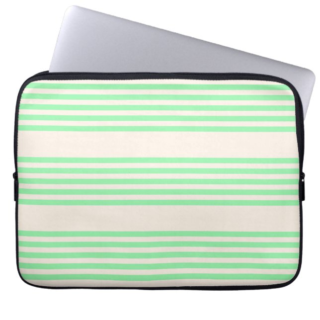 Capa Para Notebook Padrão verde e bege de cinco faixas (Frente)