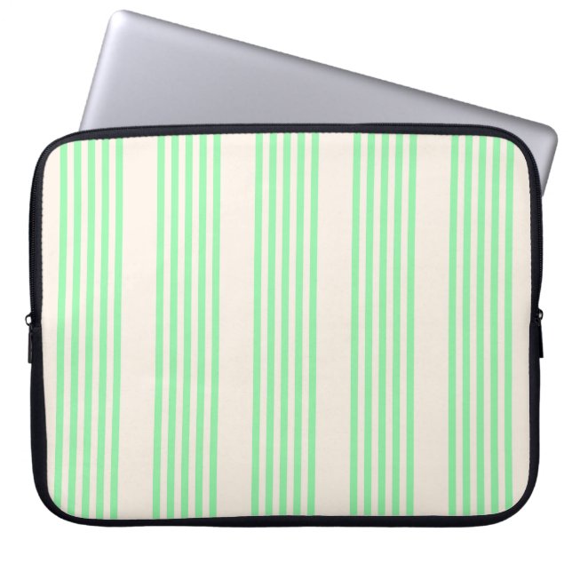 Capa Para Notebook Padrão verde e bege de cinco faixas (Frente)