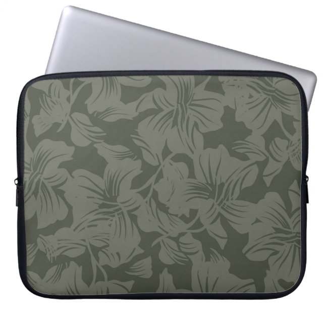 Capa Para Notebook Padrão verde Floral sem soldadura abstrato (Frente)