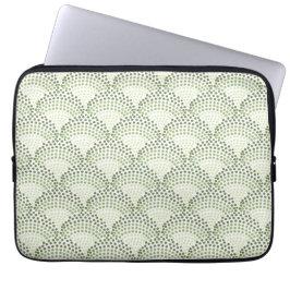 Capa Para Notebook Padrão Verde Ombre Gradiente Pontos Arqueados
