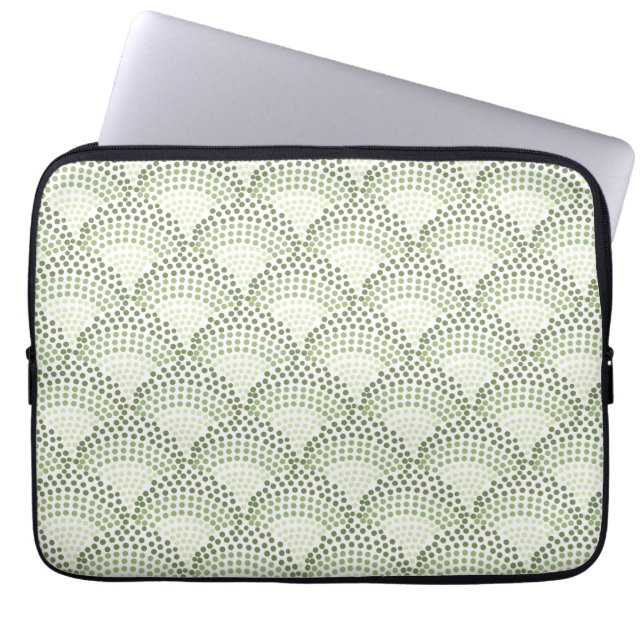 Capa Para Notebook Padrão Verde Ombre Gradiente Pontos Arqueados (Frente)