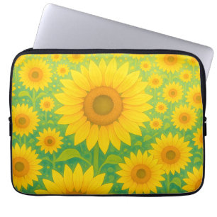 Capa Para Notebook Padrão Vibrante de Campo de Girassóis
