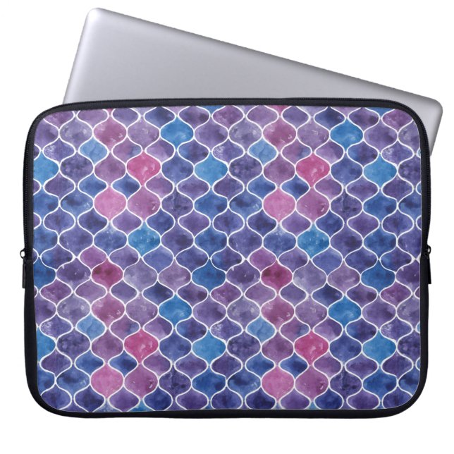 Capa Para Notebook Padrão violeta de aquarela sem costura (Frente)