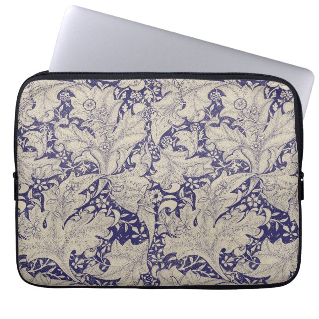 Capa Para Notebook Padrão Wallflower Azul Antigo de William Morris (Frente)