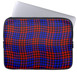 Capa Para Notebook Padrão xadrez escocês vermelho azul sem emendas
