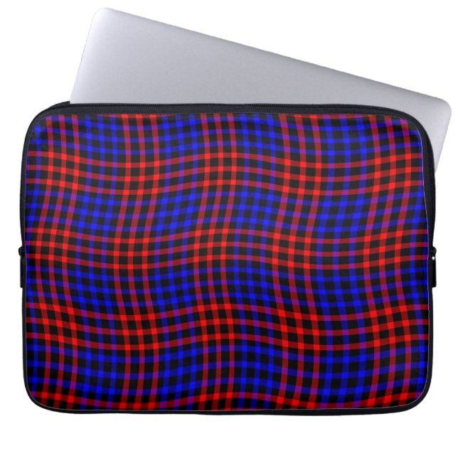 Capa Para Notebook Padrão xadrez escocês vermelho azul sem emendas (Frente)