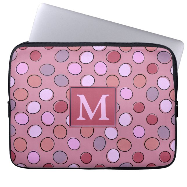 Capa Para Notebook Padrão Xadrez Fofo Monograma Rosa (Frente)