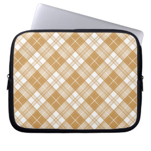 Capa Para Notebook Padrão Xadrez Marrom e Branco yxm0uat9