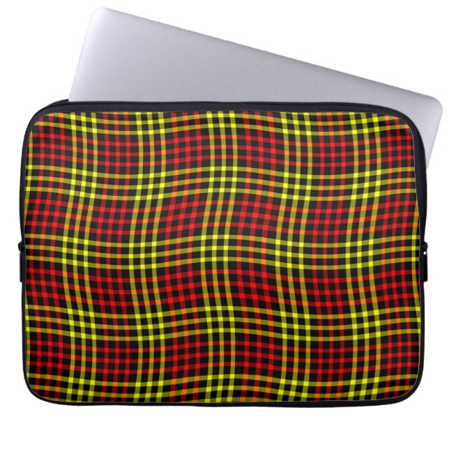 Capa Para Notebook Padrão Xadrez Seamless Amarelo Vermelho (Frente)
