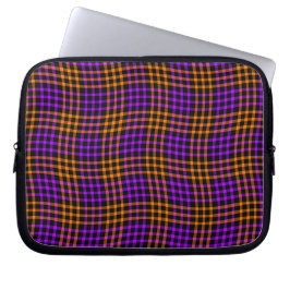 Capa Para Notebook Padrão Xadrez Seamless Laranja Roxo