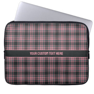 Capa Para Notebook Padrão Xadrez / Tartan de Texto Personalizado