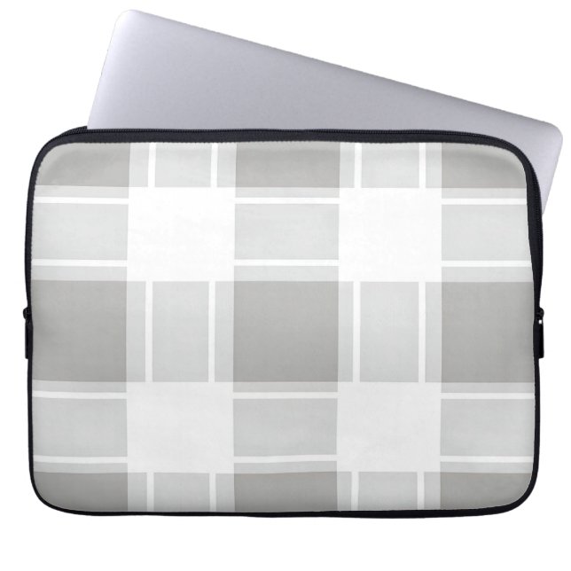 Capa Para Notebook Padrão Xadrez Tom Cinza Moderno (Frente)