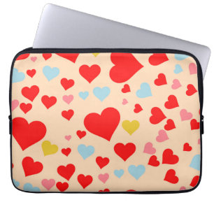 Capa Para Notebook Padrão Y2K do Coração Simples Cor Azul Cor-de-Rosa