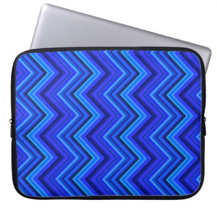 Capa Para Notebook Padrão zigzag de faixas azuis