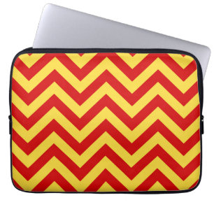 Capa Para Notebook Padrão ZigZag vermelho, abacaxi Grande Chevron Zig