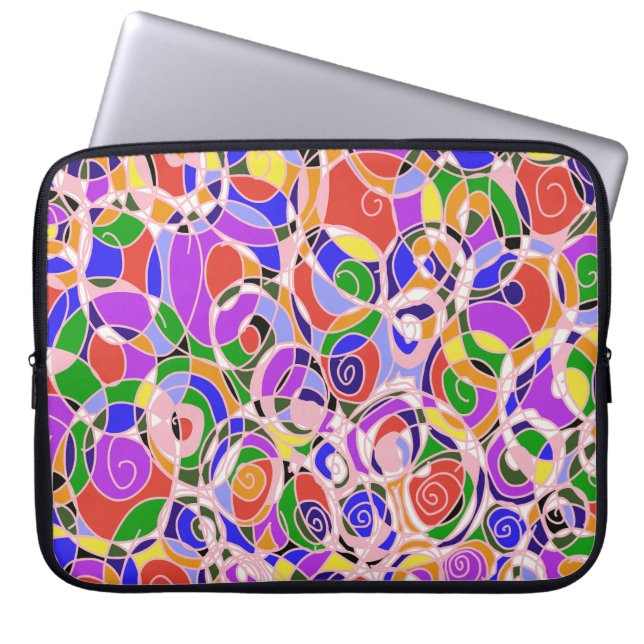 Capa Para Notebook Padrões Abstratos Giratórios Pastel (Frente)