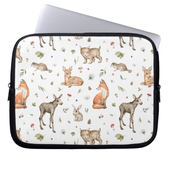 Capa Para Notebook Padrões de Animais da Floresta Cura (Frente)