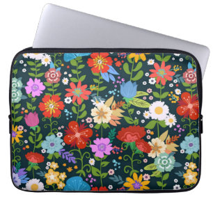 Capa Para Notebook Padrões de flores sem costura pontiagudas-13554
