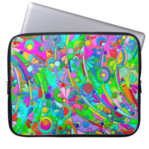 Capa Para Notebook Padrões De Mão E Digitalmente Pintados Artigo 18º