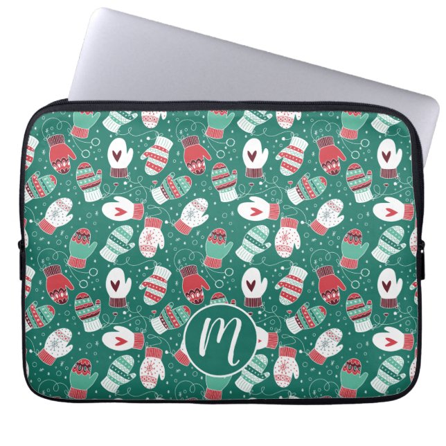 Capa Para Notebook Padrões de Mittens de Natal Cozy no inverno (Frente)