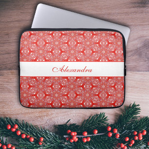 Capa Para Notebook Padrões de Natal Flocos de Neve Personalizados Ver