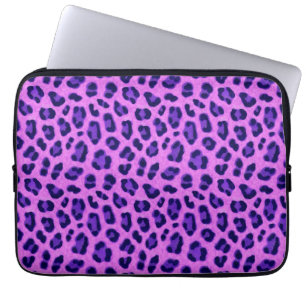 Capa Para Notebook Padrões de pele de Leopardo Violeta Rosa