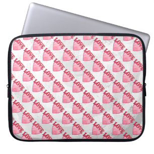 Capa Para Notebook Padrões do Coração de Amor Rosa
