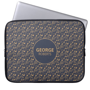 Capa Para Notebook Padrões e personalização de Notas de Música Re