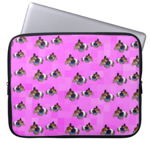 Capa Para Notebook Padrões para porcos cor-de-rosa, 15 polegadas
