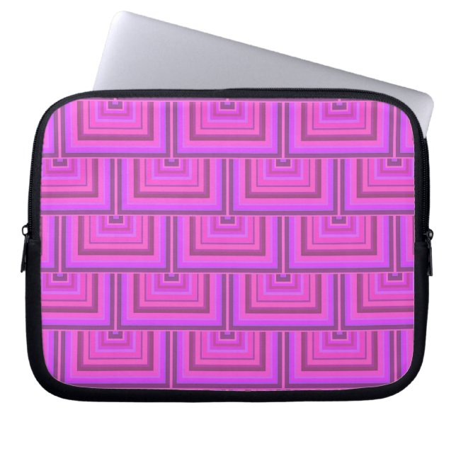 Capa Para Notebook Padrões quadrados cor-de-rosa (Frente)