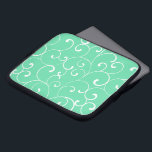 Capa Para Notebook Padrões Quimísicos Modernos Aqua<br><div class="desc">Um design brilhante moderno que apresenta um padrão de coalho branco contra um fundo aqua. Esta capa do computador é uma maneira atraente de proteger seu laptop ou dispositivo tablet.</div>