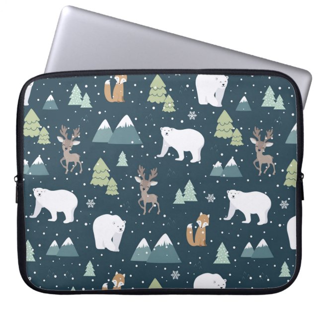 Capa Para Notebook Padrões Russos De Inverno De Natal Bonito (Frente)