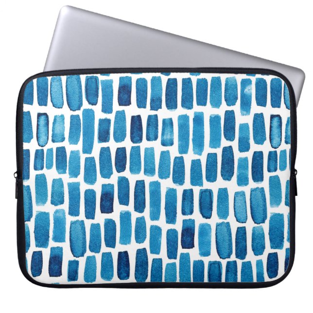 Capa Para Notebook Padrões sem costura com azul d'água (Frente)