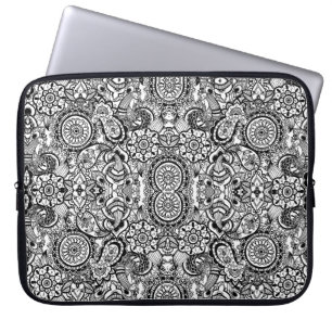 Capa Para Notebook Paela floral branca e branca, branca, branca e bra