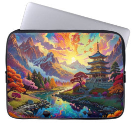 Capa Para Notebook Pagoda e Eletrônicos de Paisagem Coloridos