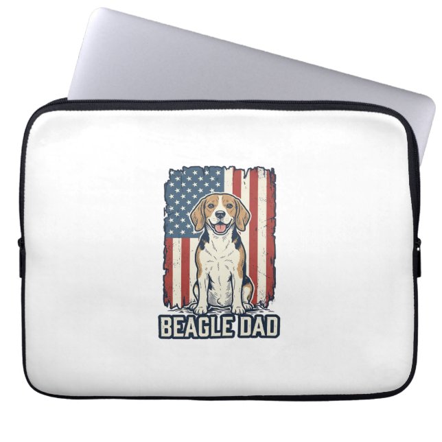 Capa Para Notebook Pai Beagle Patriótico Design de Cachorro de Gravur (Frente)