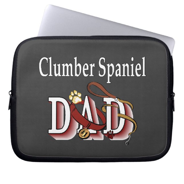 Capa Para Notebook Pai Clumber Spaniel (Frente)